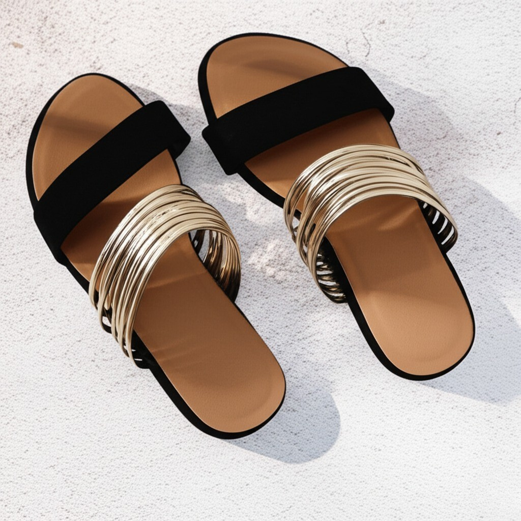 Sandalias Oro Elegante